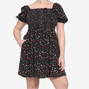 EUC Hot Topic Dress with mushroom 🍄 and forest pattern